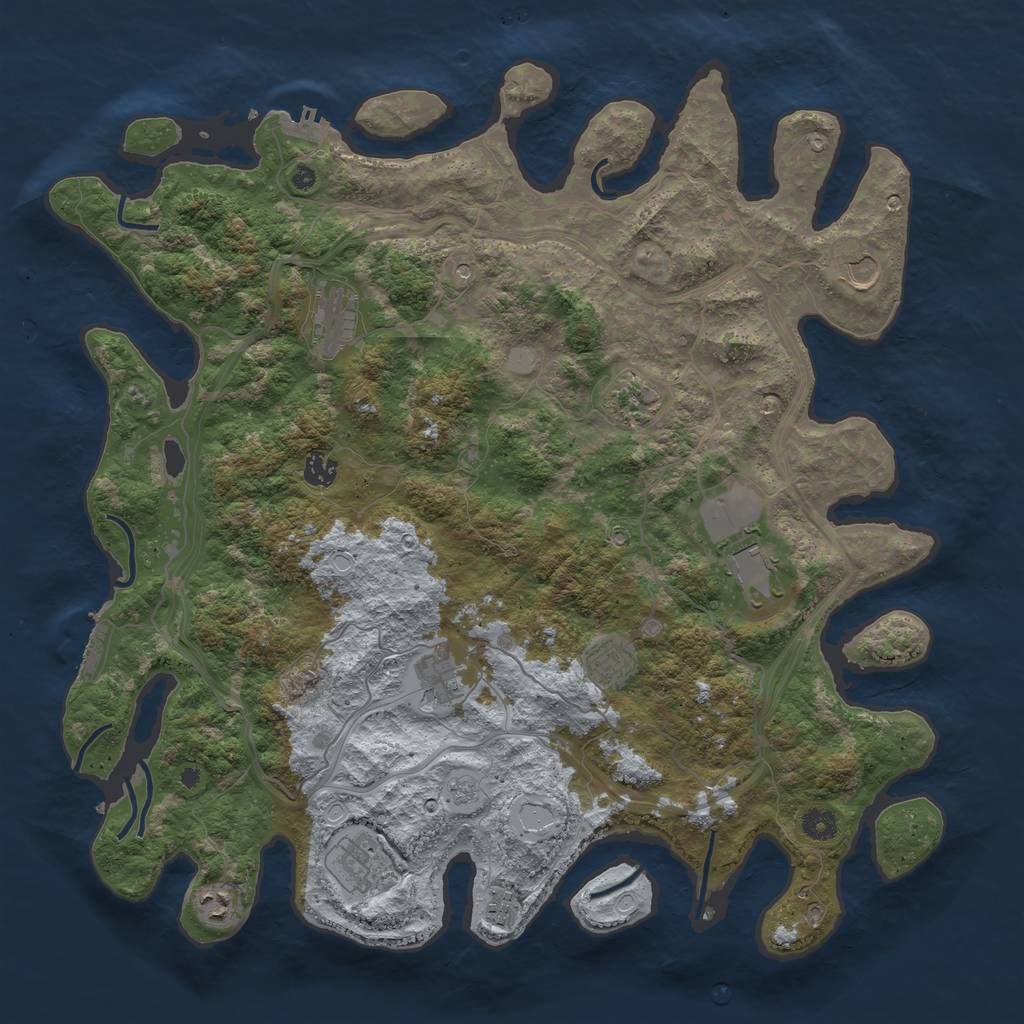 Rust Map: Procedural Map, Size: 4444, Seed: 768507, 19 Monuments