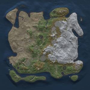 Thumbnail Rust Map: Procedural Map, Size: 3500, Seed: 669671011, 15 Monuments