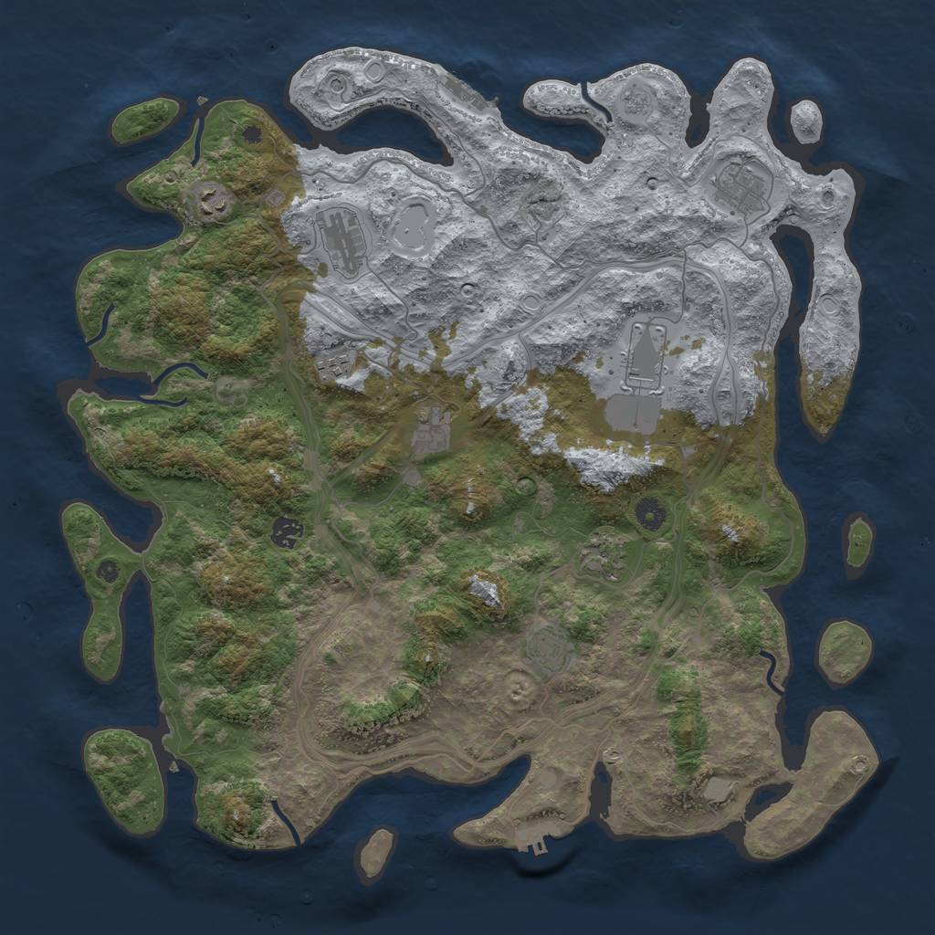 Rust Map: Procedural Map, Size: 4444, Seed: 681271, 18 Monuments