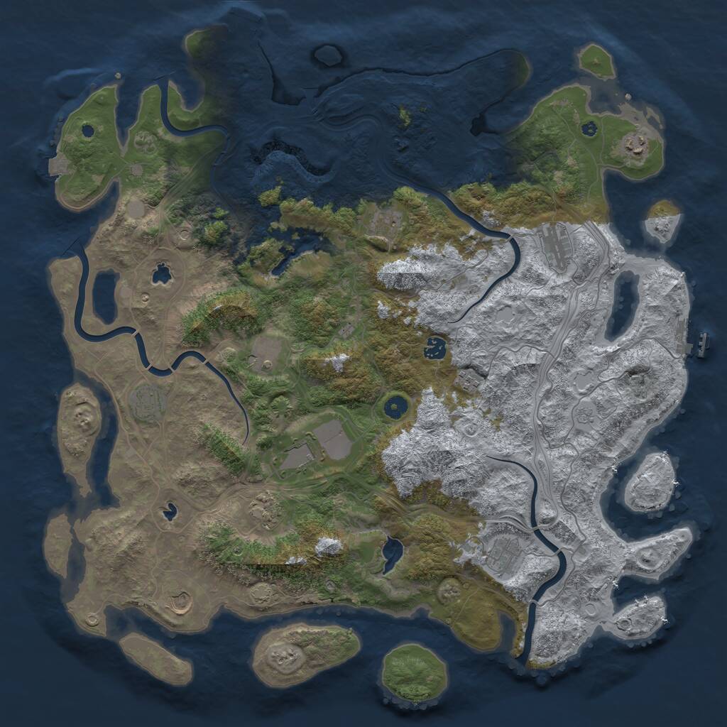 Rust Map: Procedural Map, Size: 4800, Seed: 1616591838, 17 Monuments