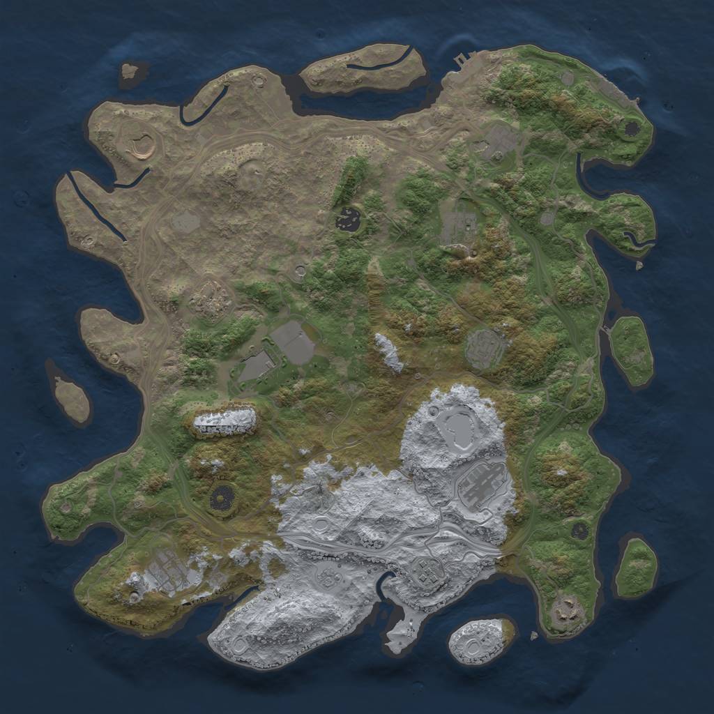 Rust Map: Procedural Map, Size: 4250, Seed: 752126480, 20 Monuments