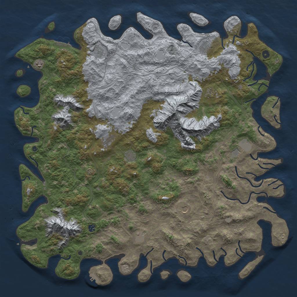 Rust Map: Procedural Map, Size: 6000, Seed: 2062664047, 20 Monuments