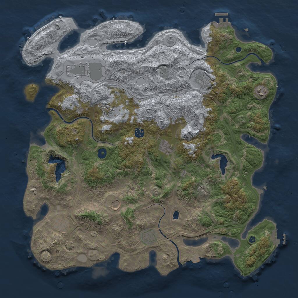 Rust Map: Procedural Map, Size: 4444, Seed: 621251, 16 Monuments