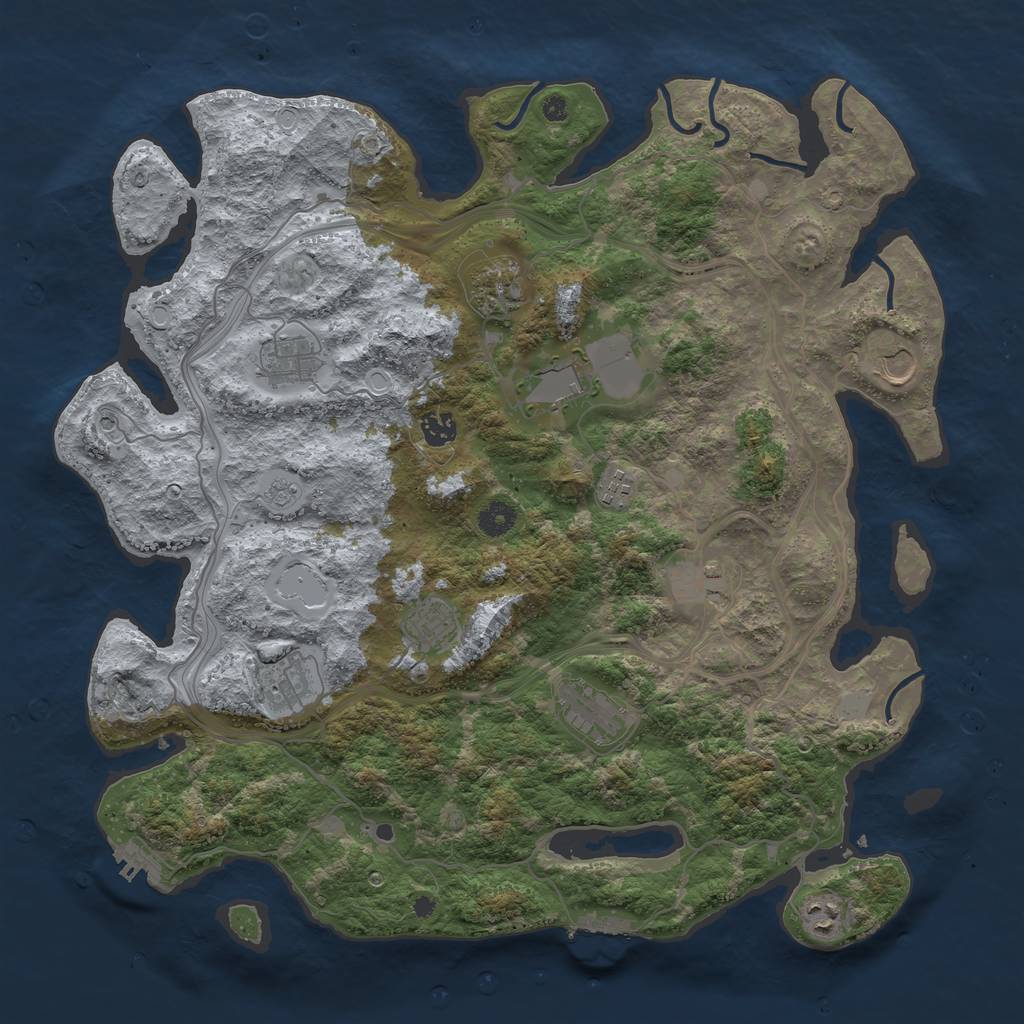 Rust Map: Procedural Map, Size: 4250, Seed: 1388700900, 20 Monuments