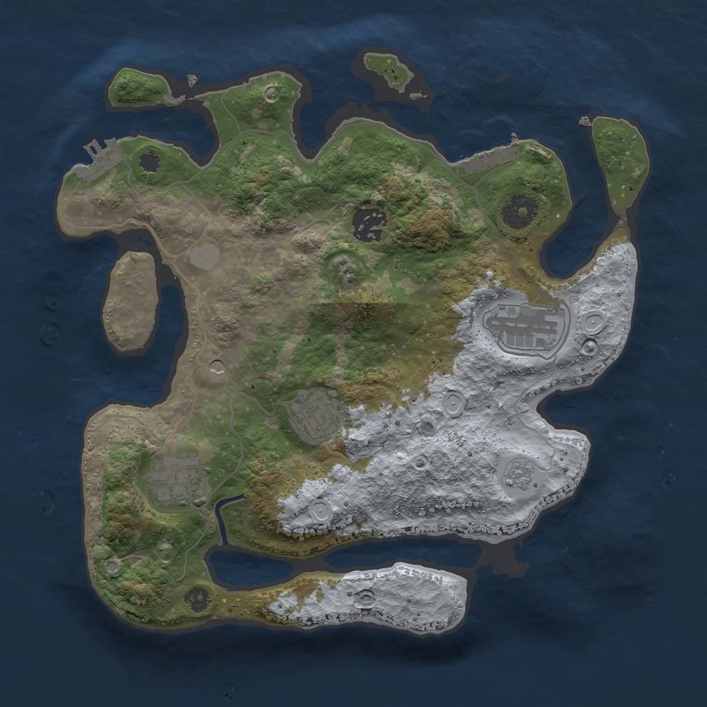 Rust Map: Procedural Map, Size: 3000, Seed: 418685303, 13 Monuments