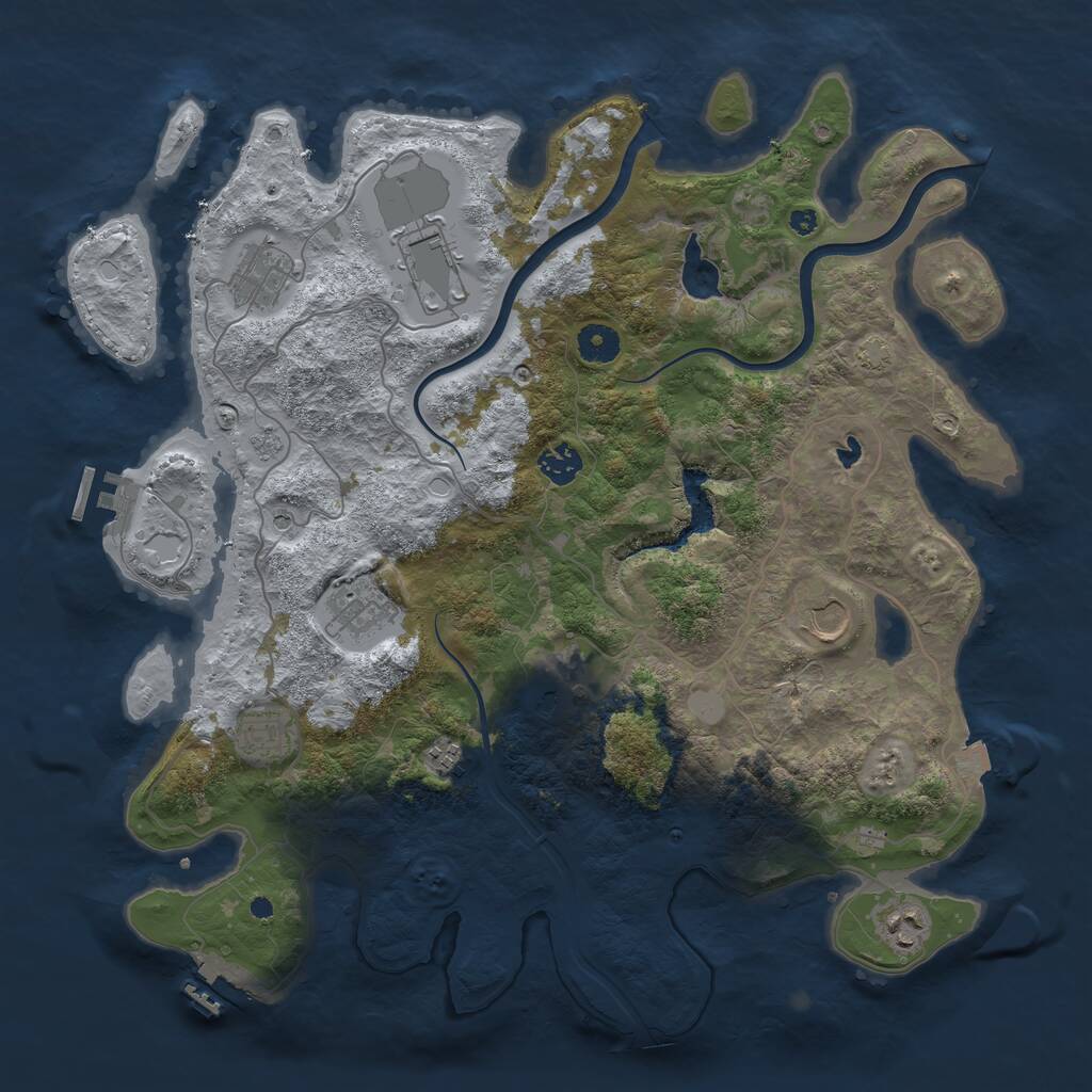 Rust Map: Procedural Map, Size: 4000, Seed: 1189218448, 15 Monuments