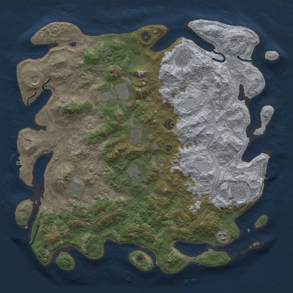 Rust Map: Procedural Map, Size: 4500, Seed: 748290817, 17 Monuments