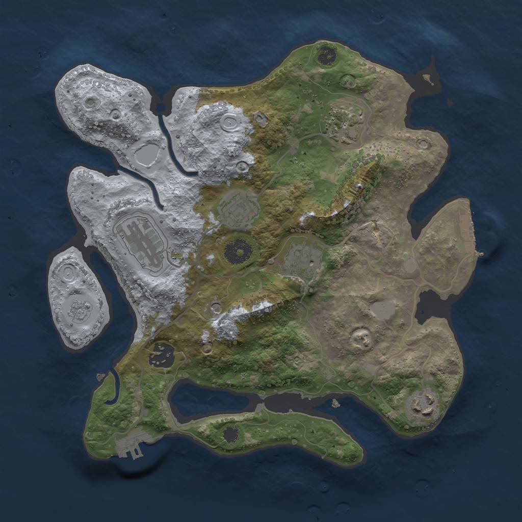 Rust Map: Procedural Map, Size: 3000, Seed: 195496771, 15 Monuments
