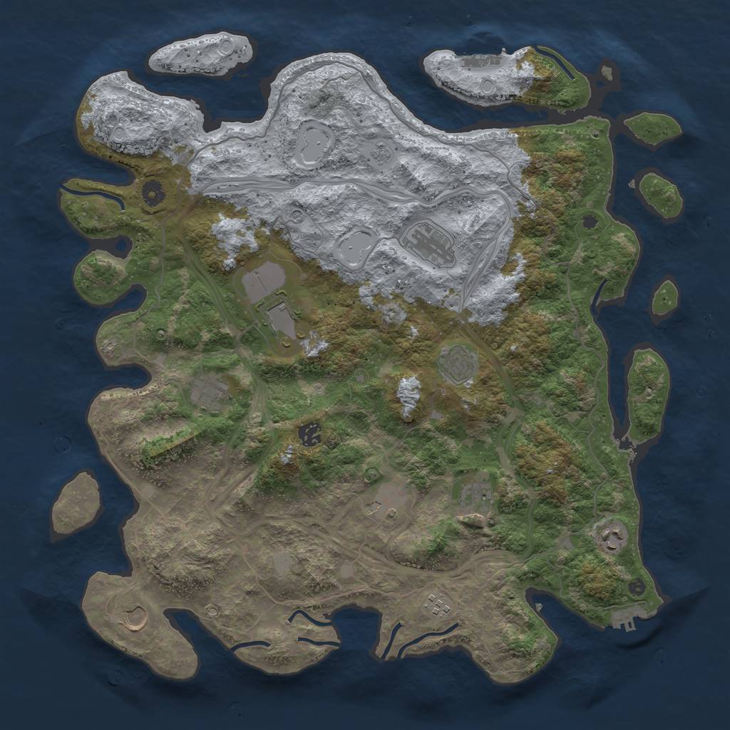 Rust Map: Procedural Map, Size: 4444, Seed: 141126, 19 Monuments