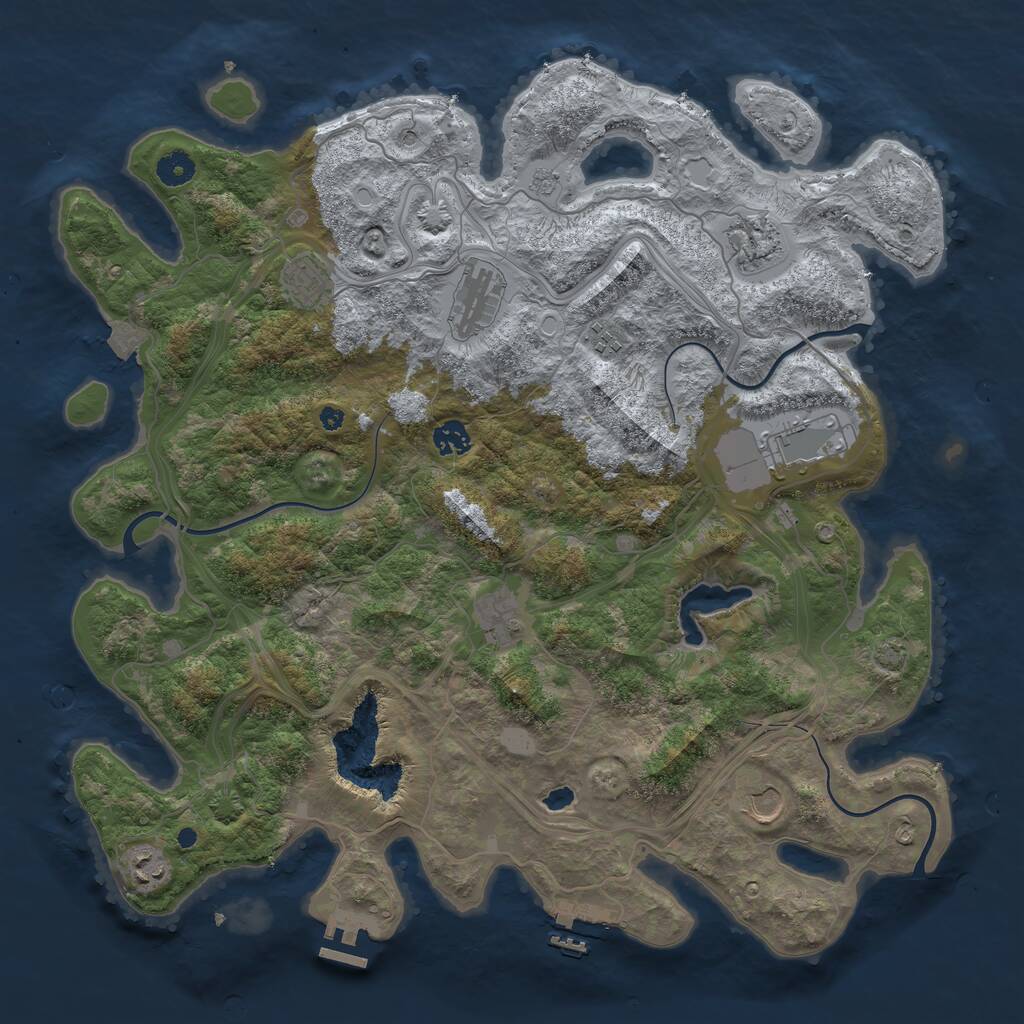 Rust Map: Procedural Map, Size: 4250, Seed: 176765178, 15 Monuments