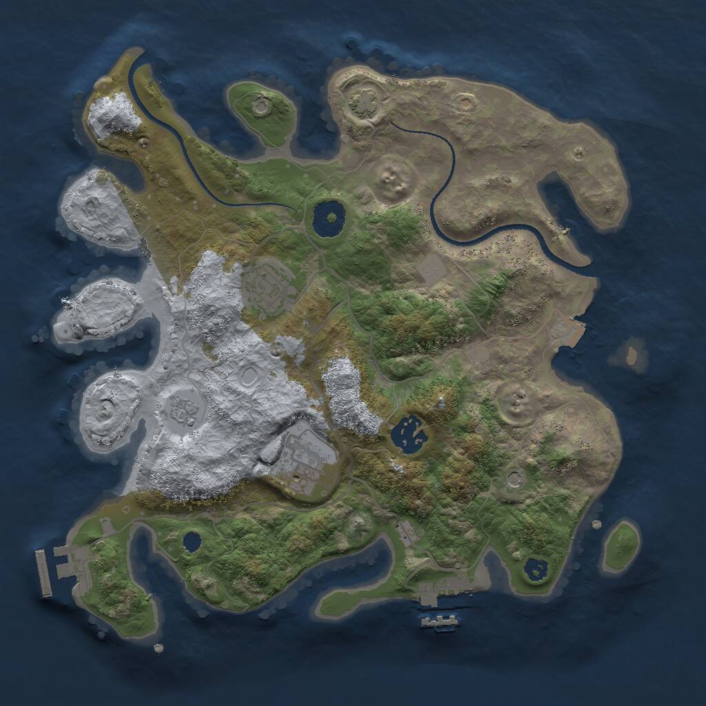 Rust Map: Procedural Map, Size: 3000, Seed: 1388525031, 9 Monuments