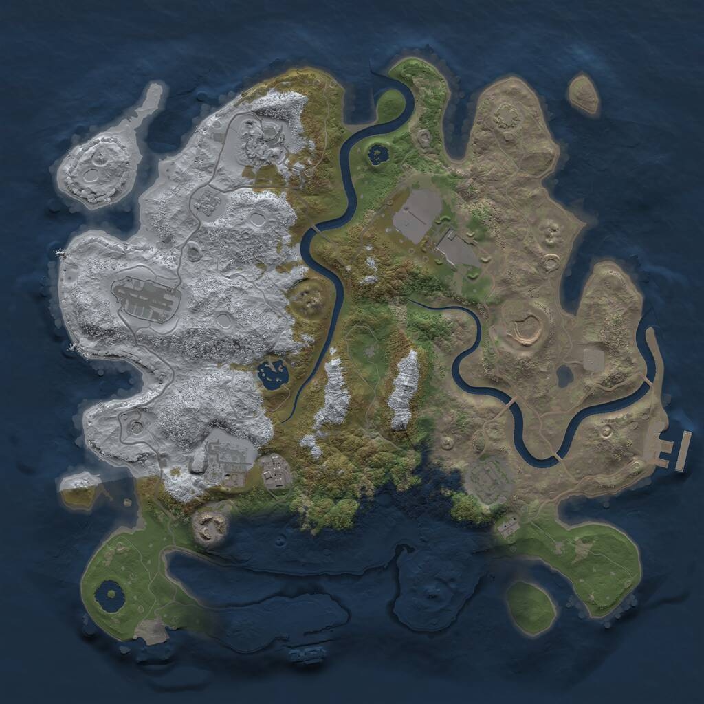 Rust Map: Procedural Map, Size: 3500, Seed: 6532990, 15 Monuments