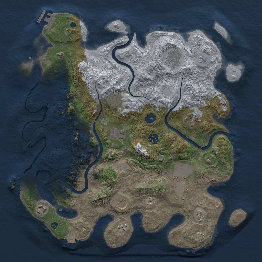 Rust Map: Procedural Map, Size: 3800, Seed: 475285462, 15 Monuments