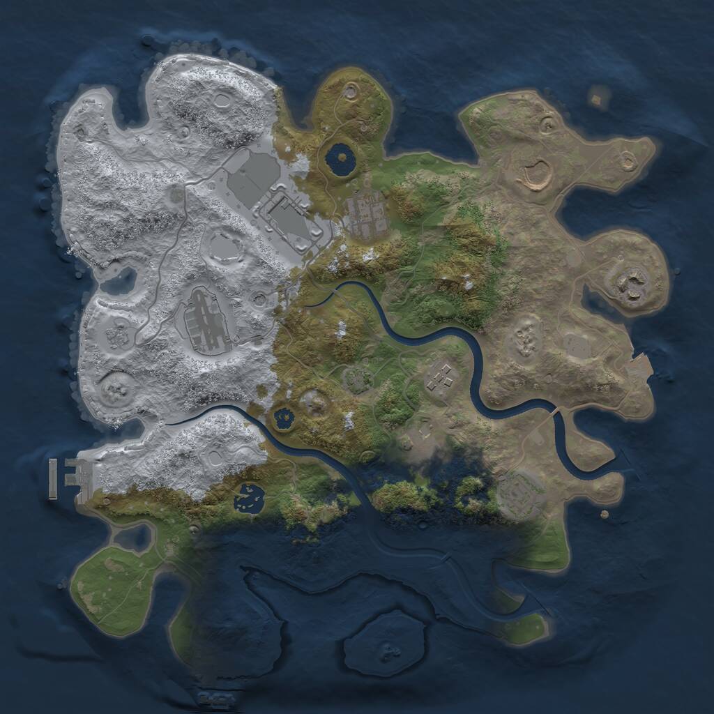 Rust Map: Procedural Map, Size: 3500, Seed: 14084, 15 Monuments