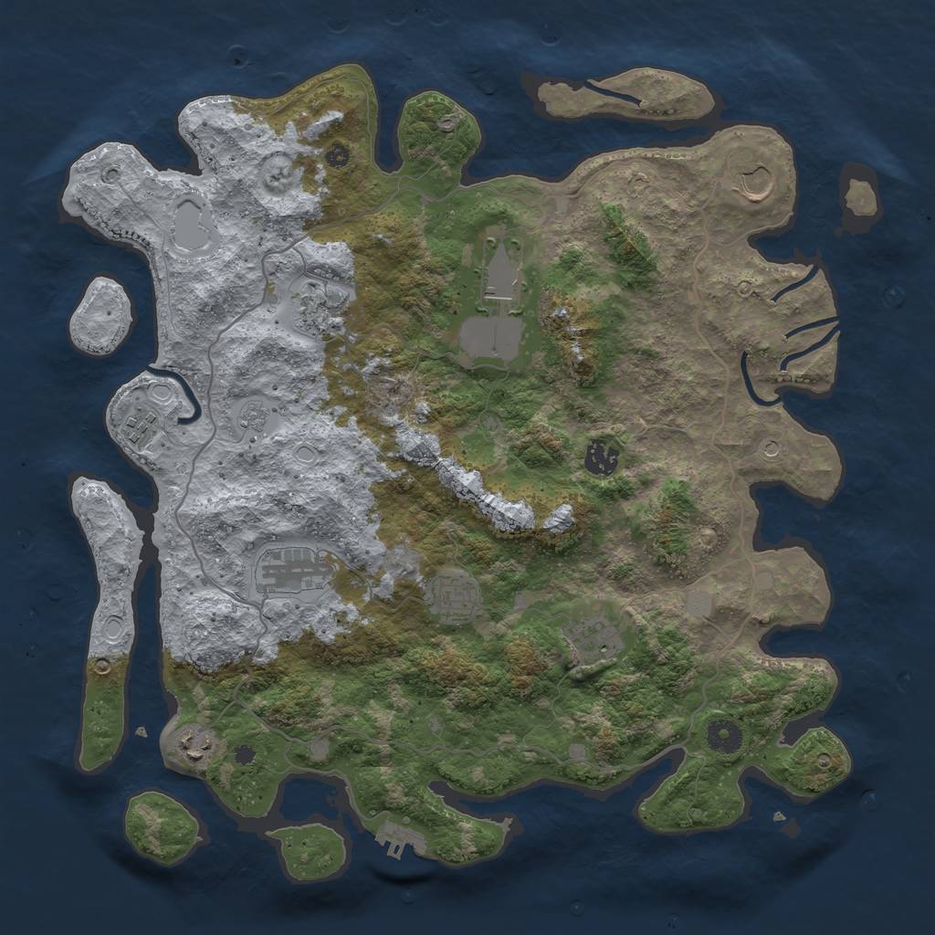 Rust Map: Procedural Map, Size: 4000, Seed: 174, 15 Monuments