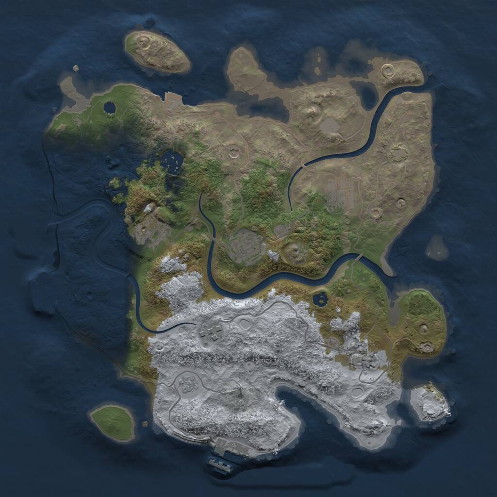 Rust Map: Procedural Map, Size: 3300, Seed: 400354288, 12 Monuments
