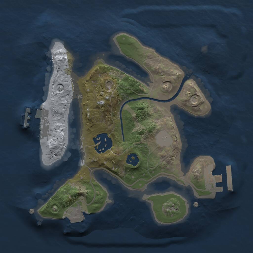 Rust Map: Procedural Map, Size: 2000, Seed: 174, 4 Monuments