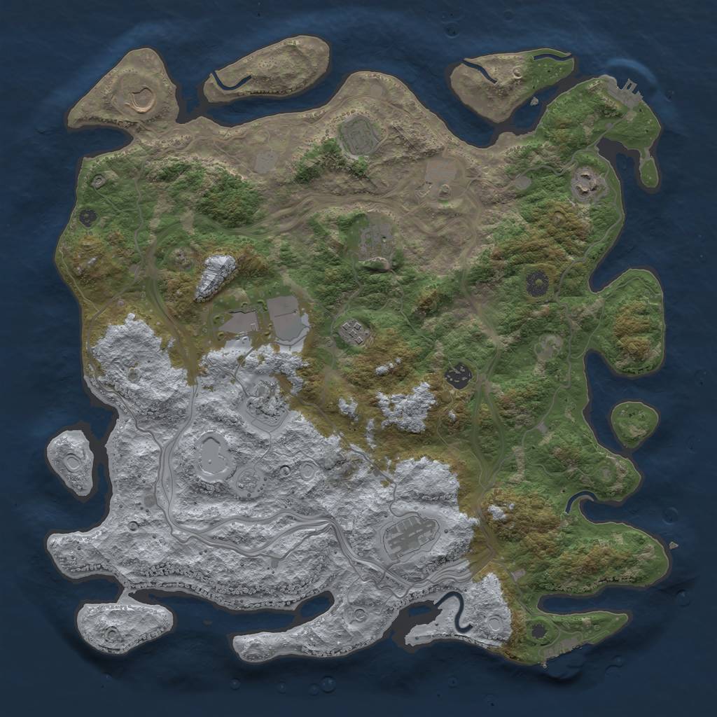 Rust Map: Procedural Map, Size: 4250, Seed: 1016030173, 19 Monuments