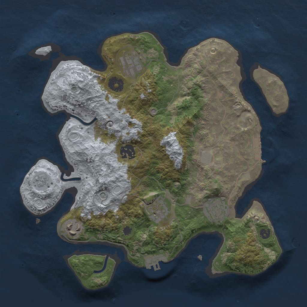 Rust Map: Procedural Map, Size: 3000, Seed: 13632, 14 Monuments
