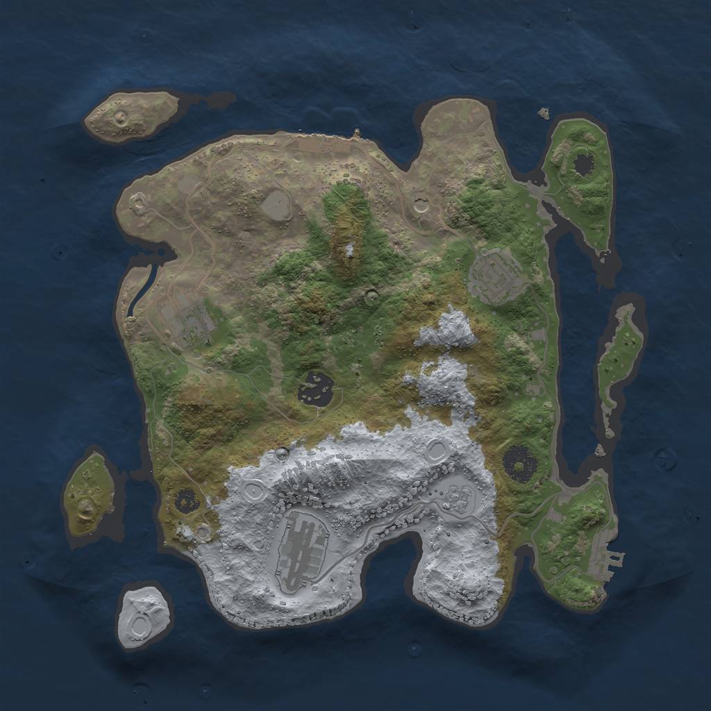 Rust Map: Procedural Map, Size: 3000, Seed: 1633092232, 13 Monuments