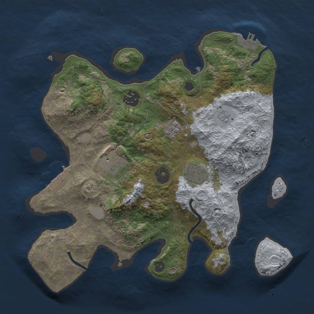 Rust Map: Procedural Map, Size: 3000, Seed: 470888595, 13 Monuments