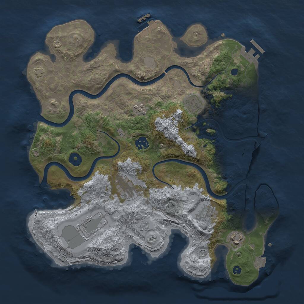 Rust Map: Procedural Map, Size: 3500, Seed: 15265, 13 Monuments