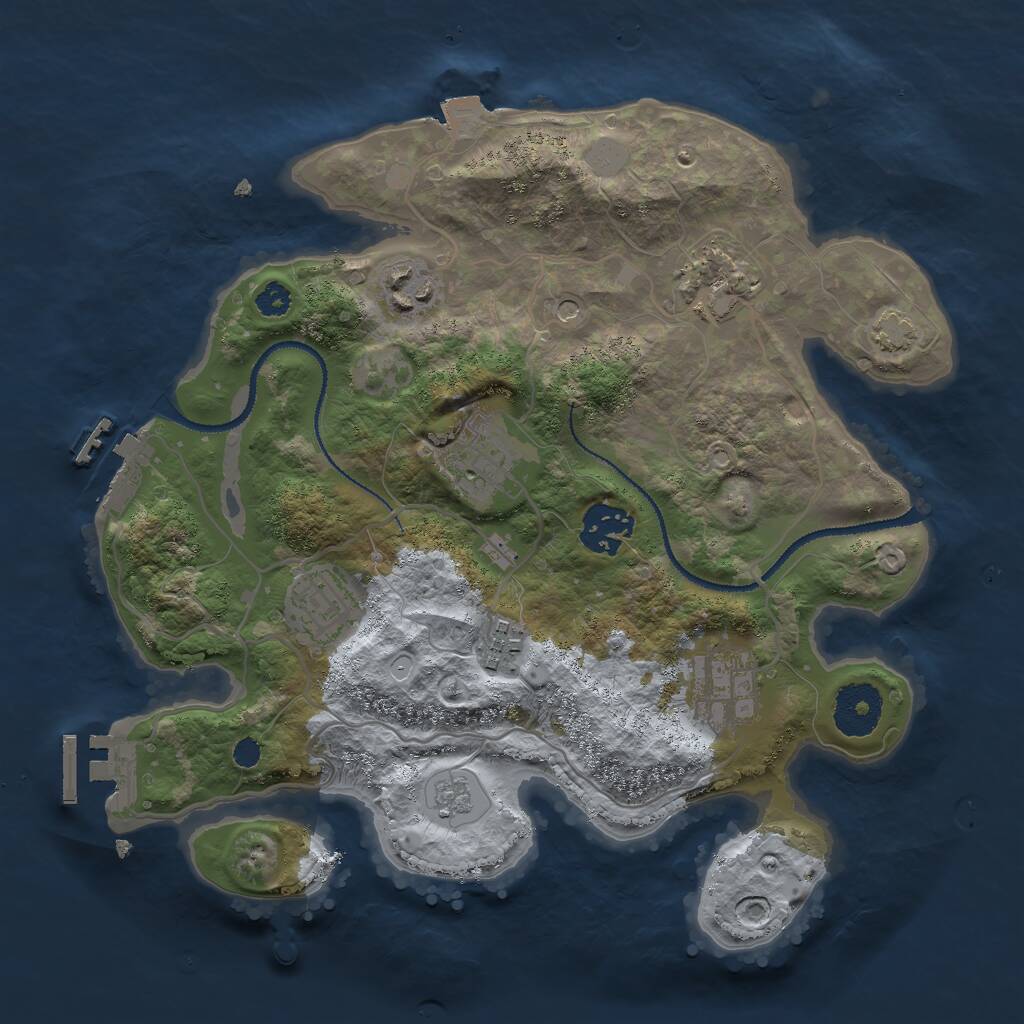 Rust Map: Procedural Map, Size: 3000, Seed: 1942928471, 13 Monuments