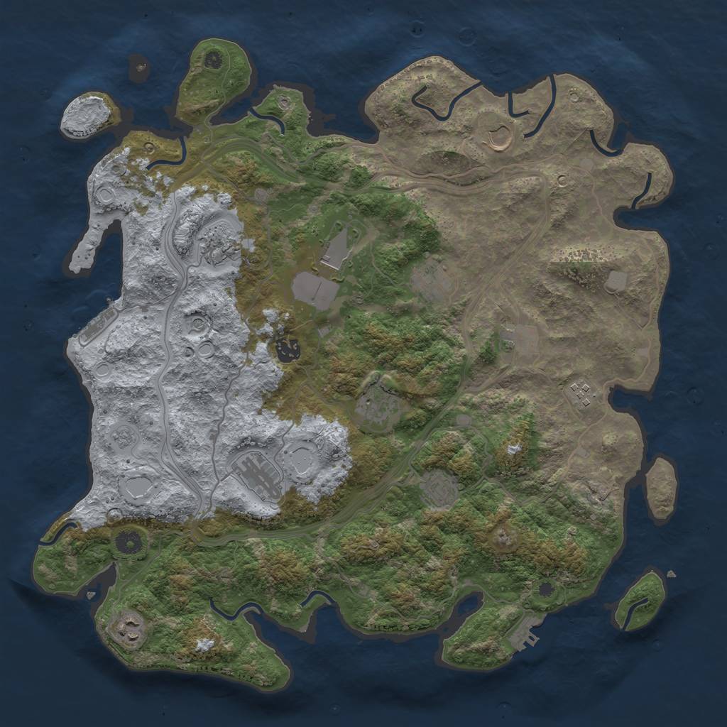 Rust Map: Procedural Map, Size: 4250, Seed: 808794476, 20 Monuments
