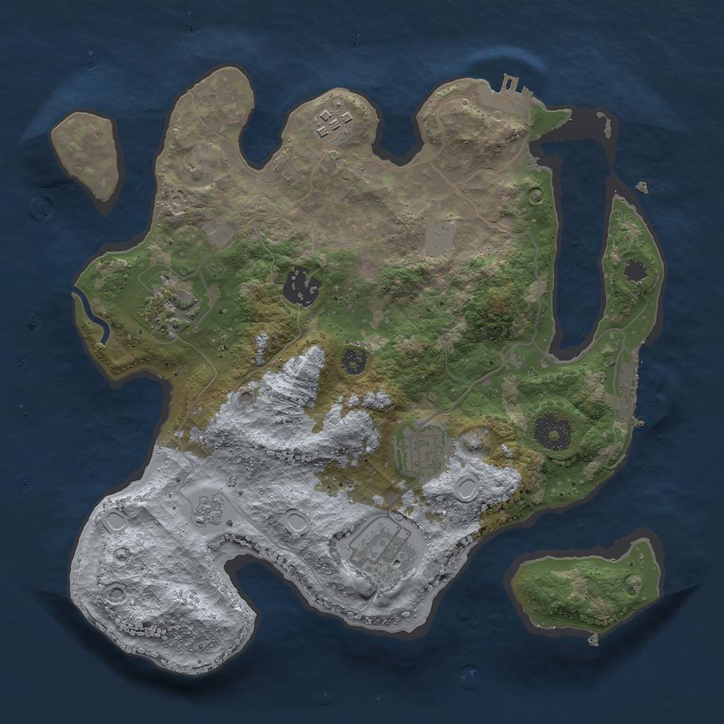 Rust Map: Procedural Map, Size: 2880, Seed: 2147483647, 13 Monuments