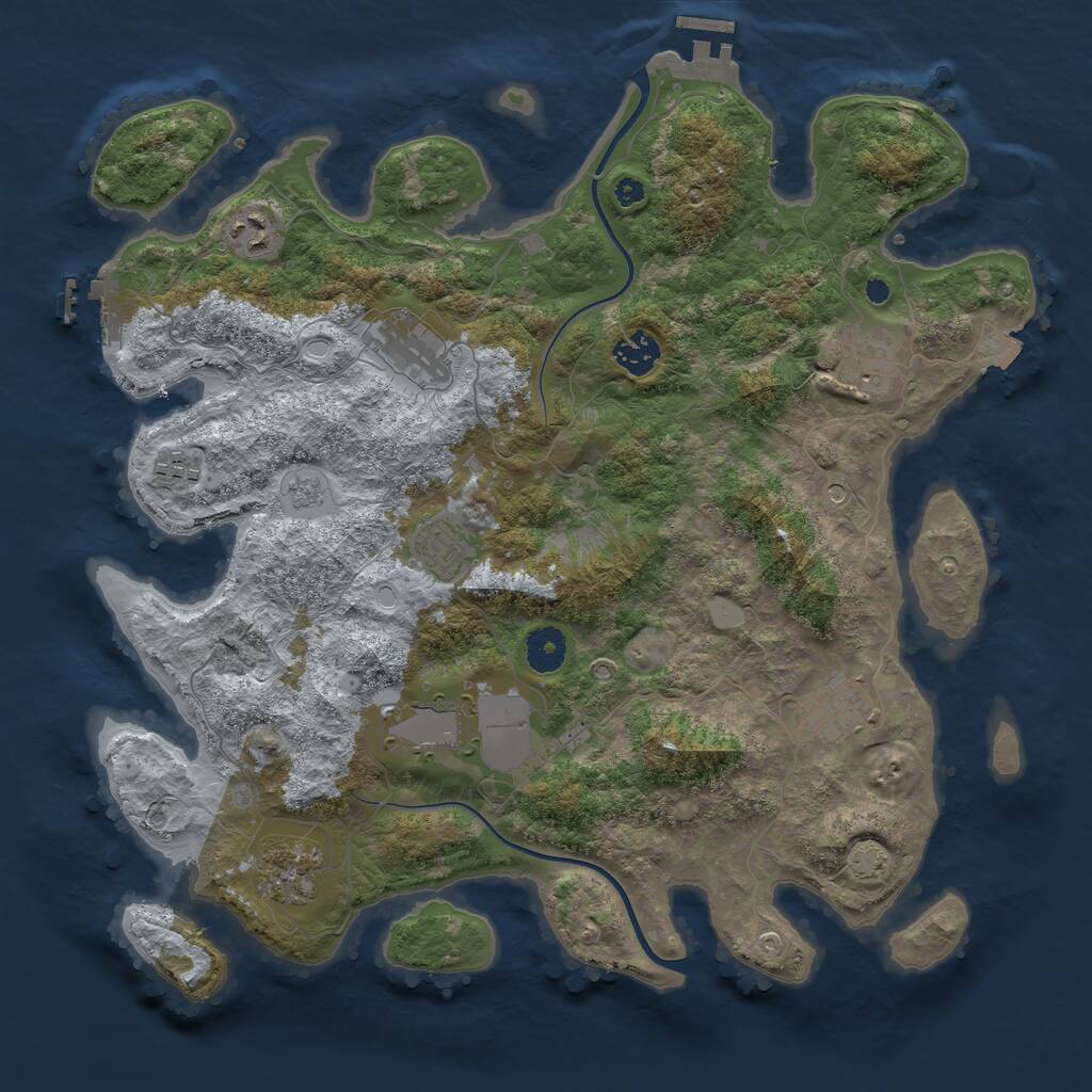 Rust Map: Procedural Map, Size: 3800, Seed: 275934618, 15 Monuments