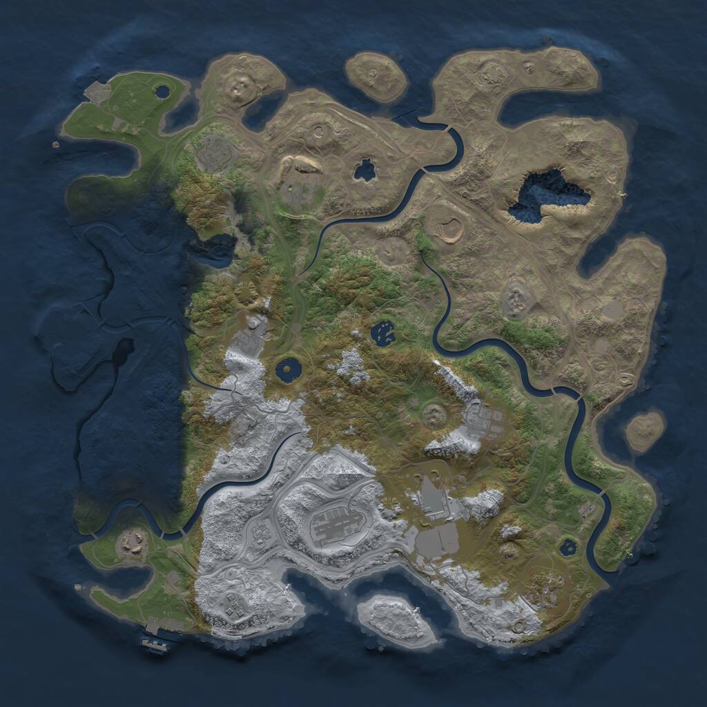 Rust Map: Procedural Map, Size: 4250, Seed: 787539311, 17 Monuments