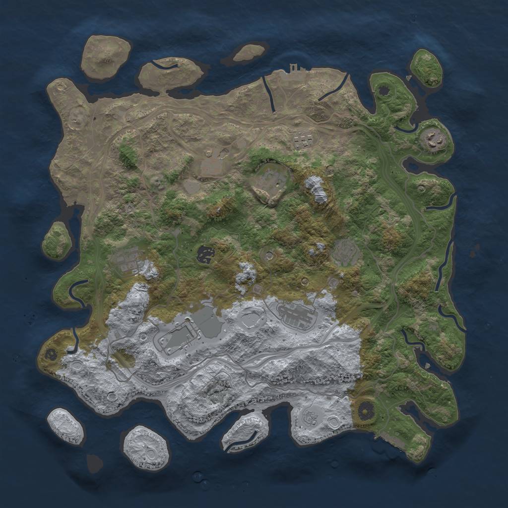 Rust Map: Procedural Map, Size: 4250, Seed: 1809132899, 18 Monuments