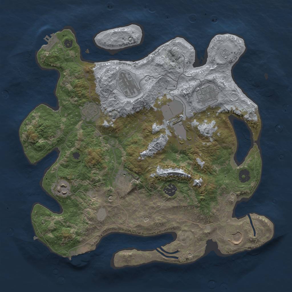 Rust Map: Procedural Map, Size: 3500, Seed: 226509743, 17 Monuments