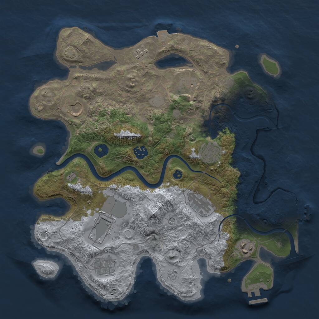 Rust Map: Procedural Map, Size: 3500, Seed: 20221208, 15 Monuments
