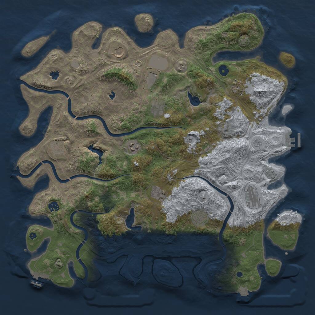 Rust Map: Procedural Map, Size: 4500, Seed: 1999215807, 17 Monuments