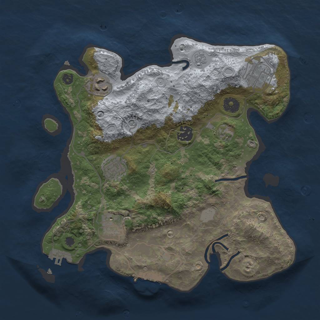 Rust Map: Procedural Map, Size: 3000, Seed: 641067949, 12 Monuments