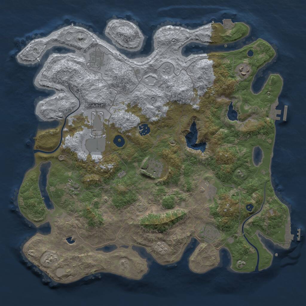 Rust Map: Procedural Map, Size: 4000, Seed: 96869, 15 Monuments