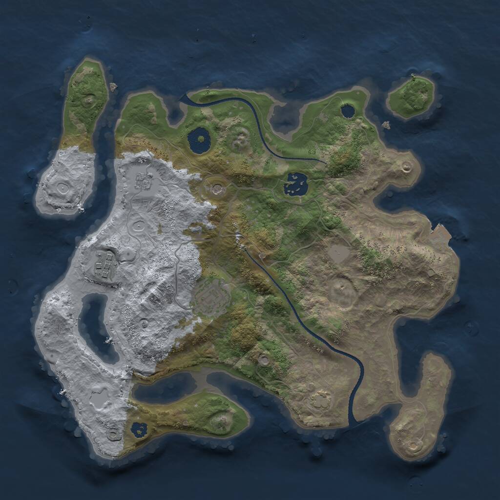 Rust Map: Procedural Map, Size: 3064, Seed: 46546456, 7 Monuments
