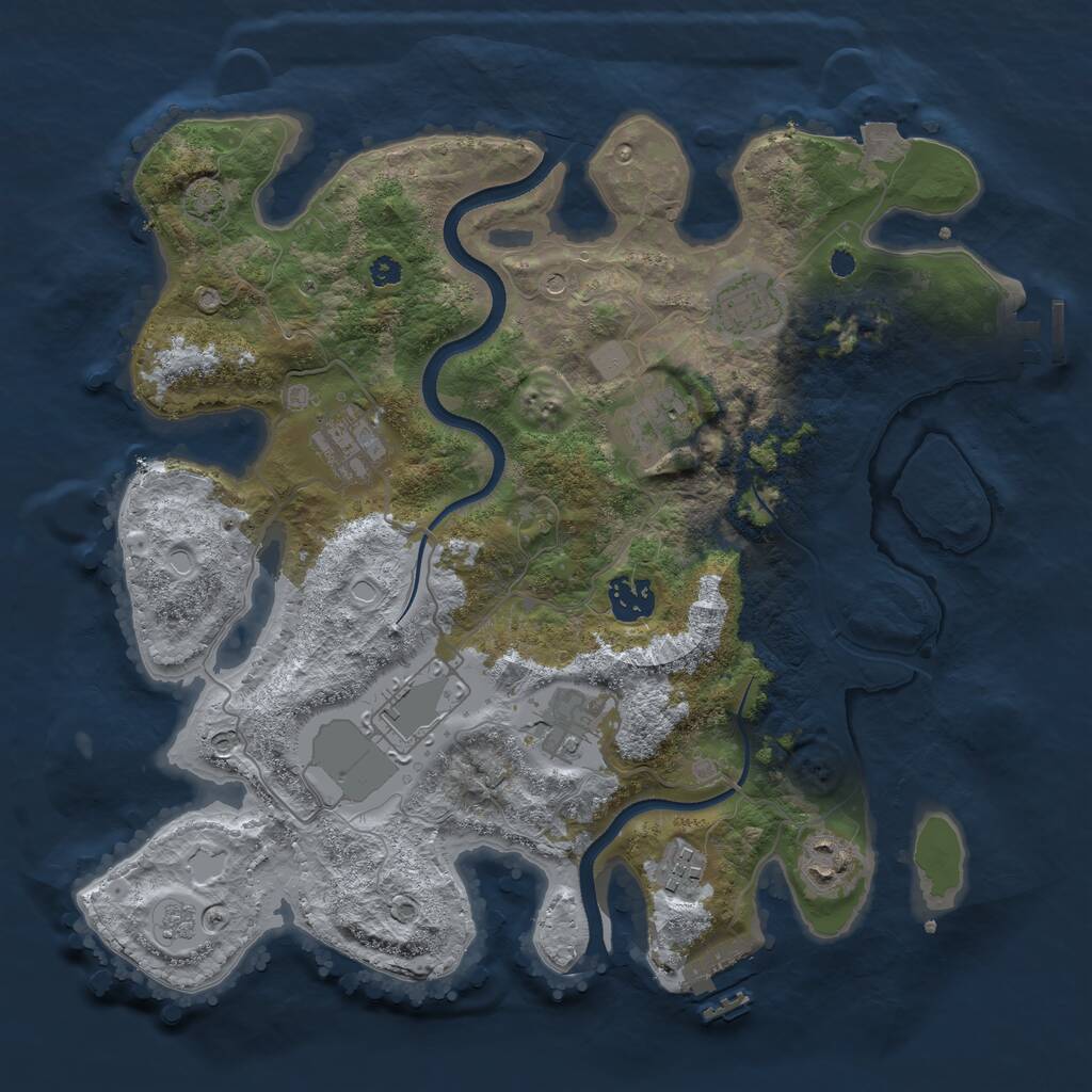 Rust Map: Procedural Map, Size: 3500, Seed: 98810195, 14 Monuments