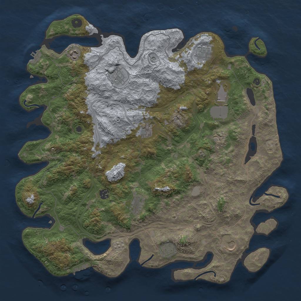 Rust Map: Procedural Map, Size: 4500, Seed: 375101081, 19 Monuments