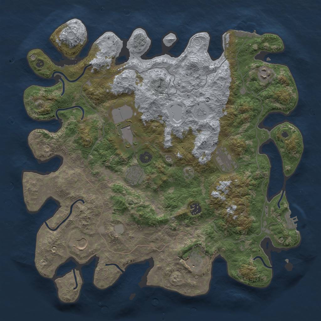 Rust Map: Procedural Map, Size: 4000, Seed: 202882756, 17 Monuments