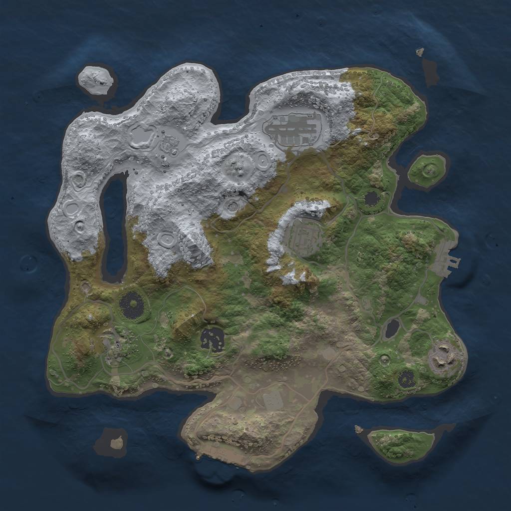 Rust Map: Procedural Map, Size: 3000, Seed: 13691215, 14 Monuments