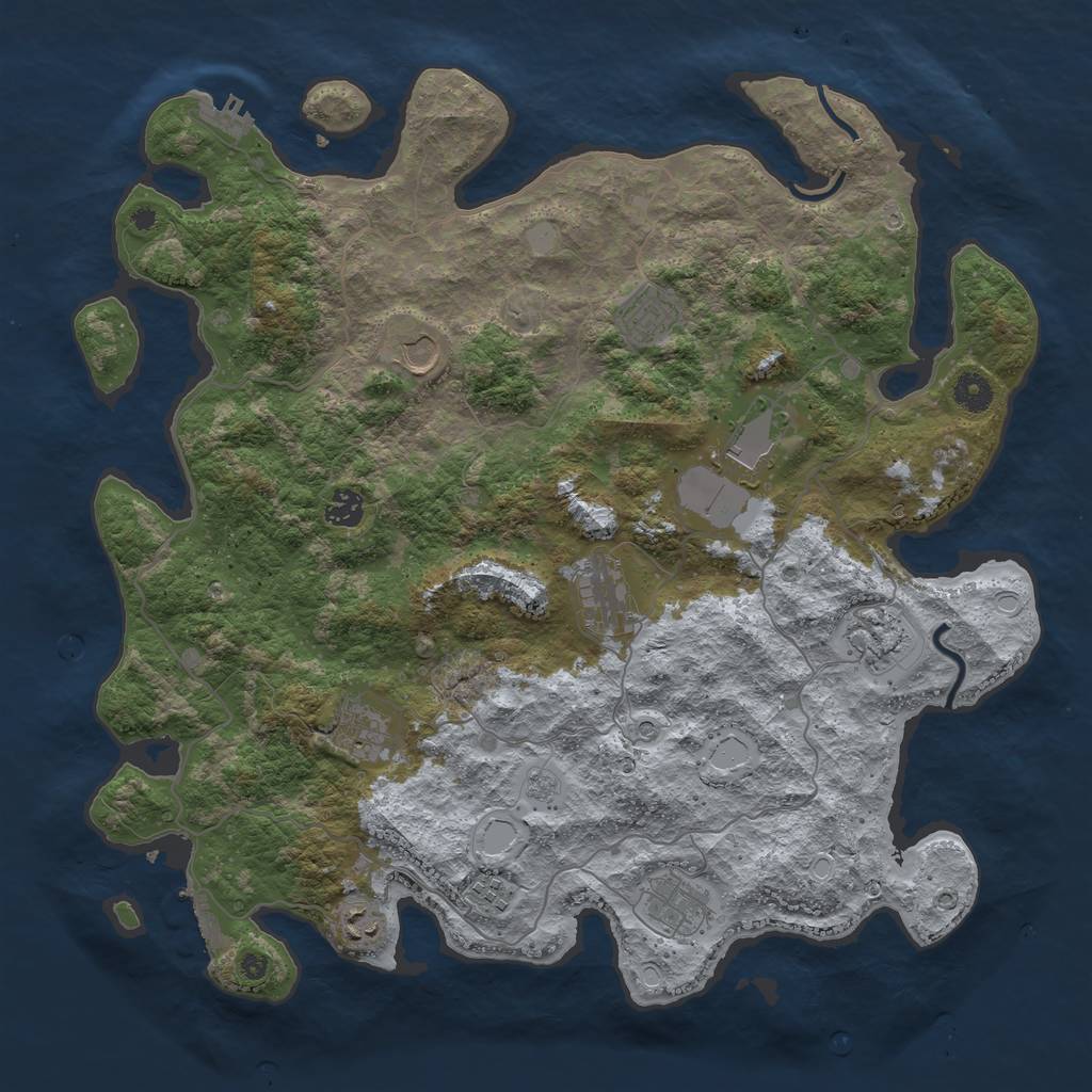 Rust Map: Procedural Map, Size: 4200, Seed: 118703483, 17 Monuments