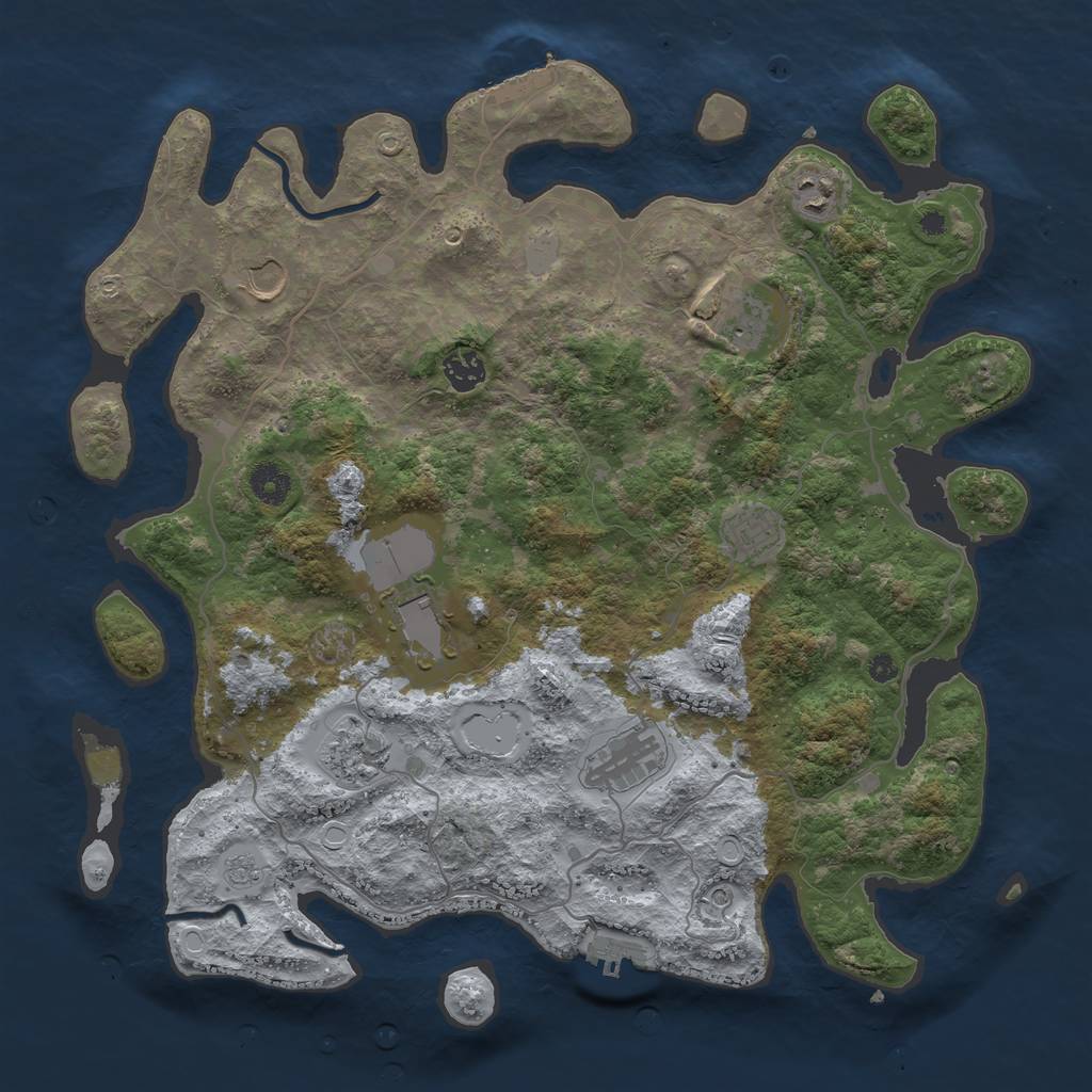 Rust Map: Procedural Map, Size: 4000, Seed: 911516022, 15 Monuments