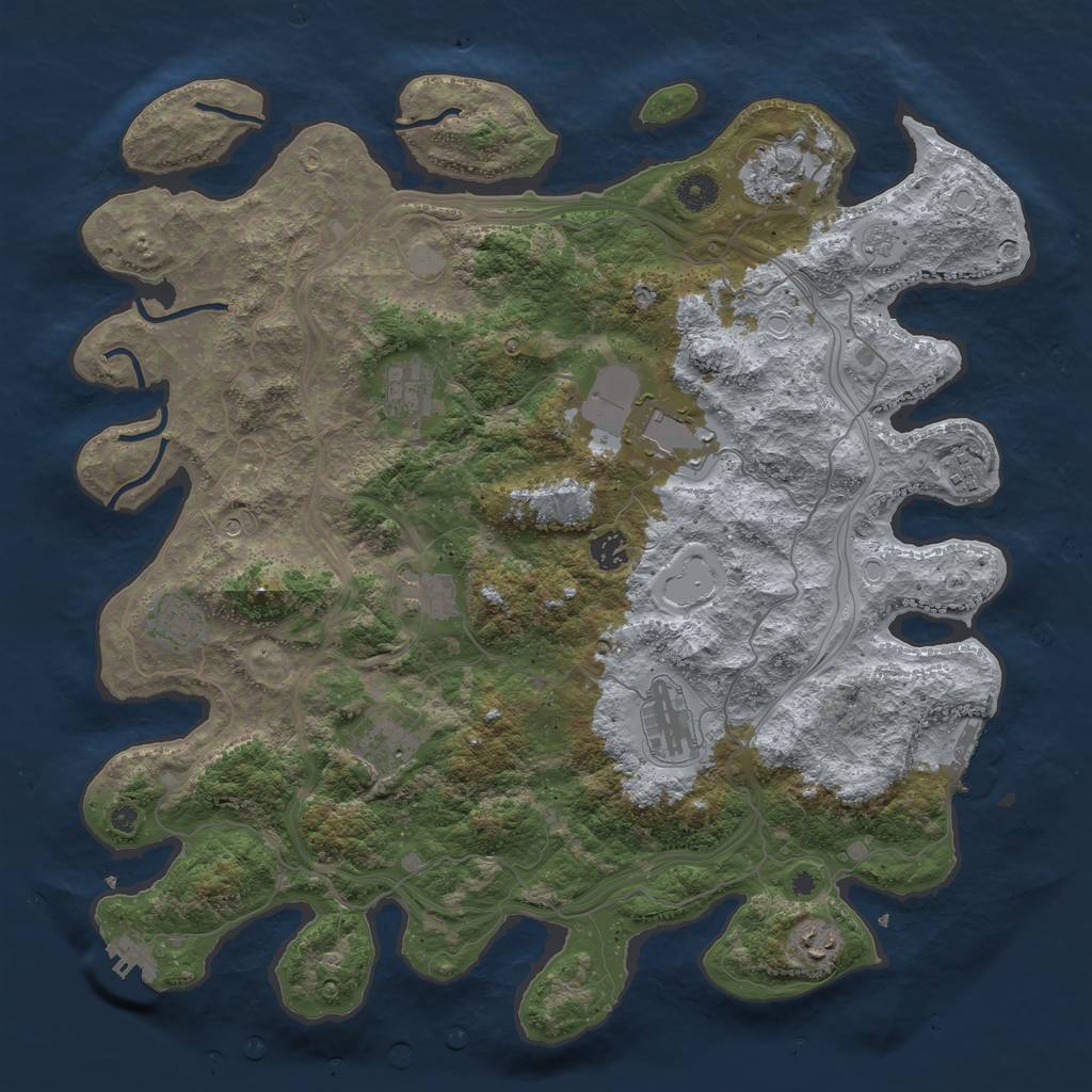 Rust Map: Procedural Map, Size: 4250, Seed: 541, 19 Monuments