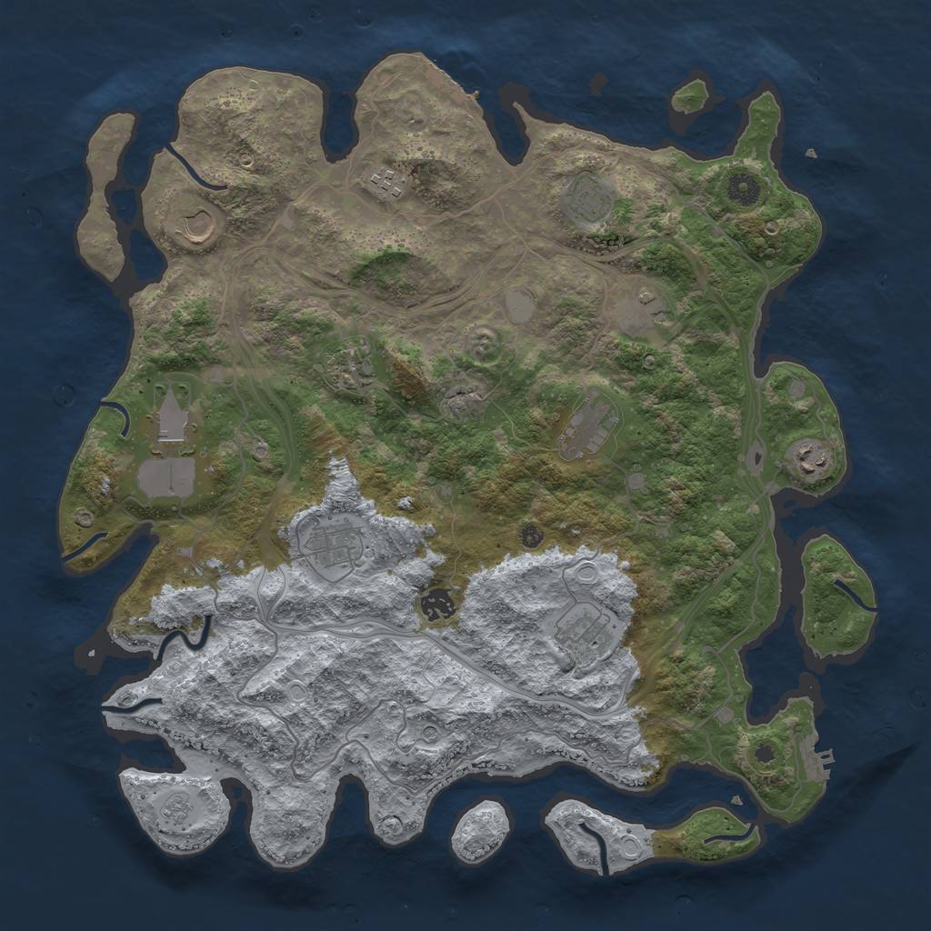 Rust Map: Procedural Map, Size: 4250, Seed: 109937726, 20 Monuments