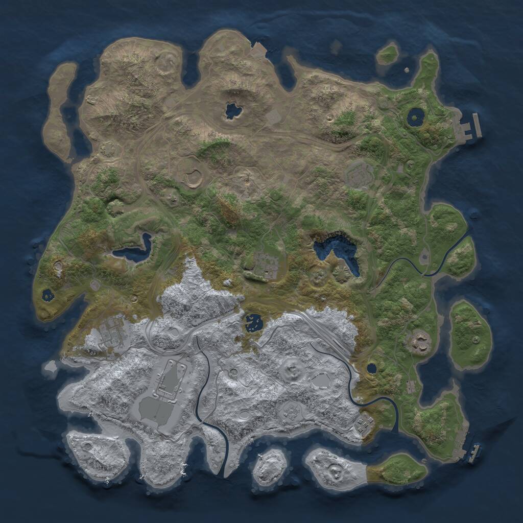 Rust Map: Procedural Map, Size: 4250, Seed: 109937726, 14 Monuments