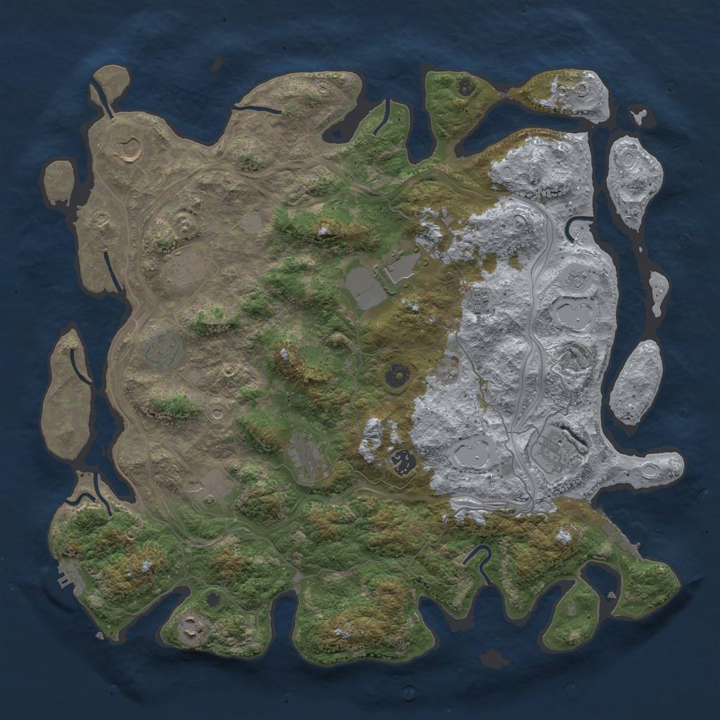 Rust Map: Procedural Map, Size: 4444, Seed: 867743, 19 Monuments