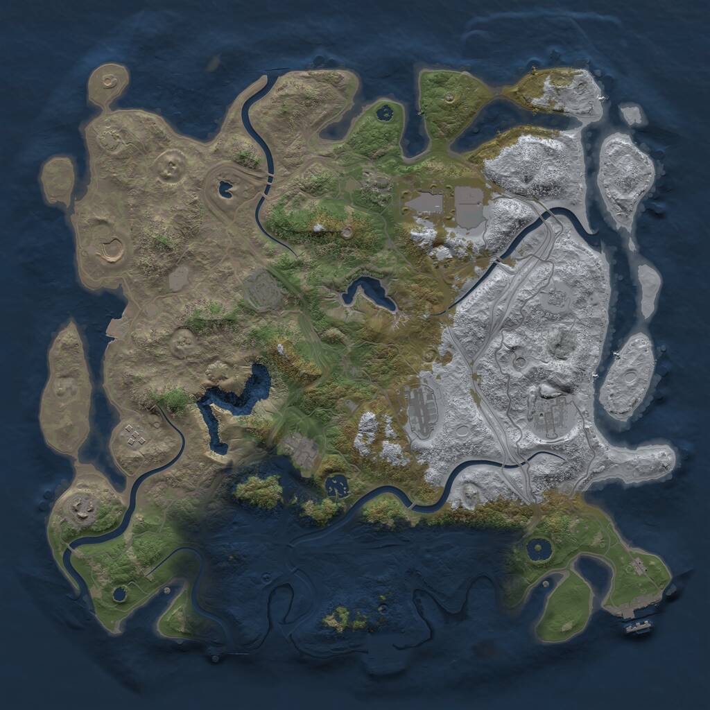 Rust Map: Procedural Map, Size: 4444, Seed: 867743, 16 Monuments