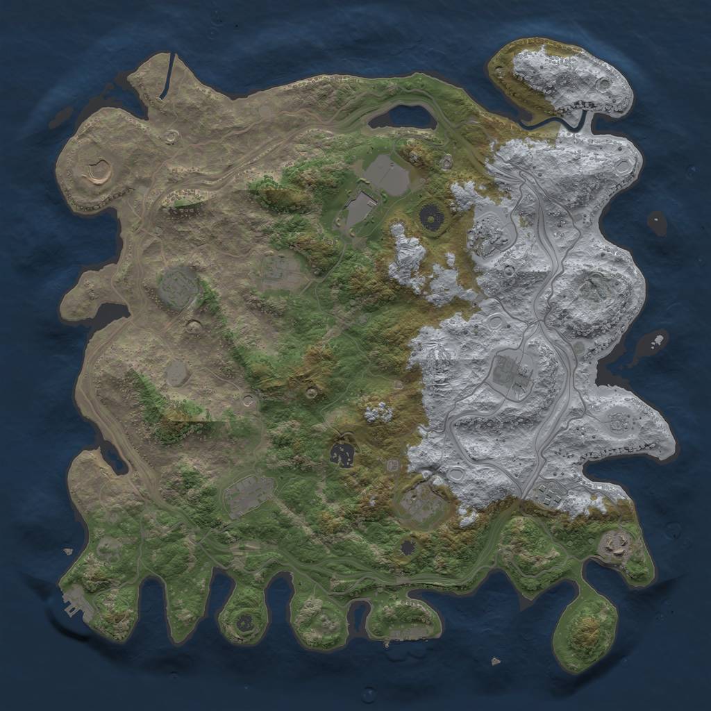 Rust Map: Procedural Map, Size: 4250, Seed: 440615346, 20 Monuments